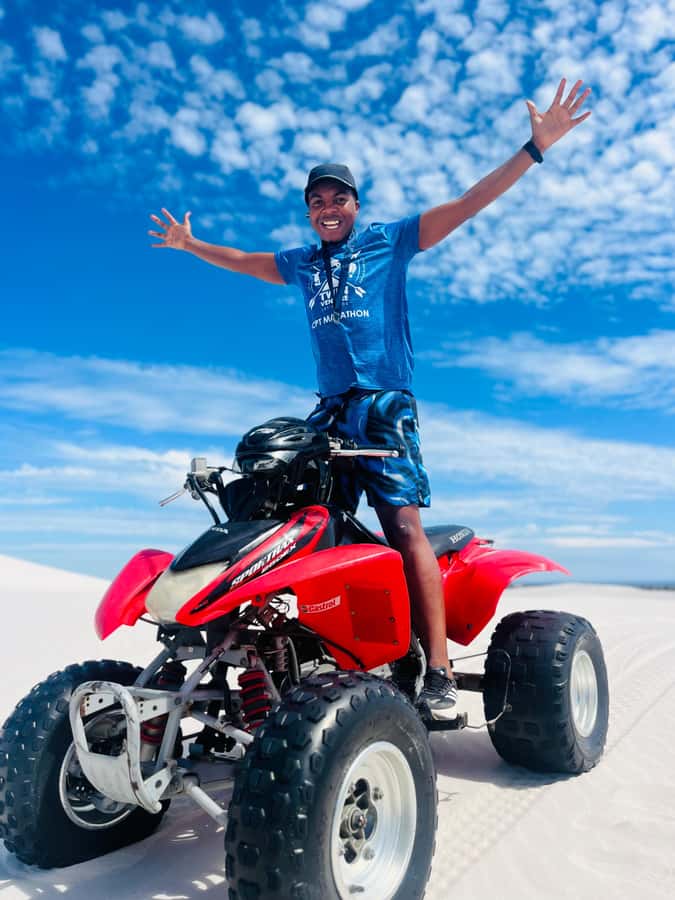 Atlantis Dunes: The best ATV- Quad Bike tour with PHOTOSHOOT - White dunes, uneven hills, and Table Mountain views