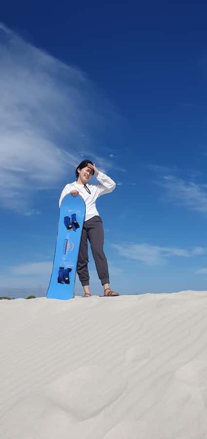 Cape Town: Atlantis Sand Dunes Sandboarding Experience - Atlantis Dunes sandboarding, with Table Mountain in your line of sight