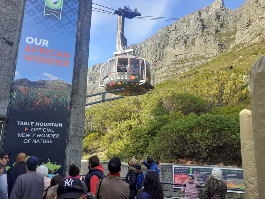 Cape Town: Table Mountain,Cape Point & Penguins Private Tour - Table Mountain by cableway, with the guide handling the heavy lifting