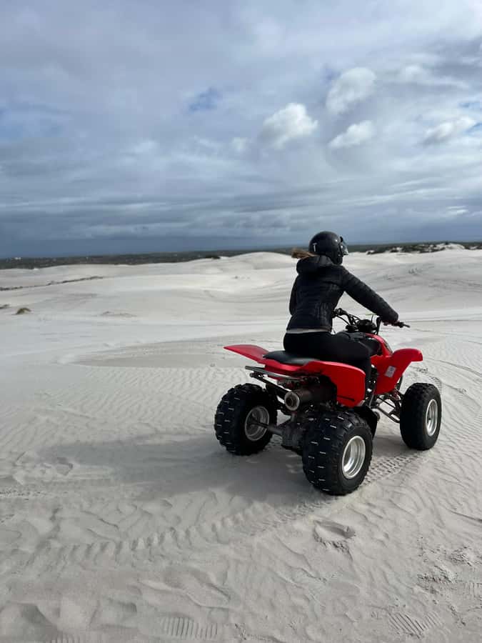 From Cape Town: Quad Bike Sand Dunes, Transport Included - The gazebo and bumper balls stop, the photo moment you will actually use