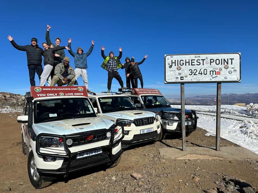 From Durban: Sani Pass and Lesotho by 4WD Vehicle - The border pass moment between South Africa and Lesotho