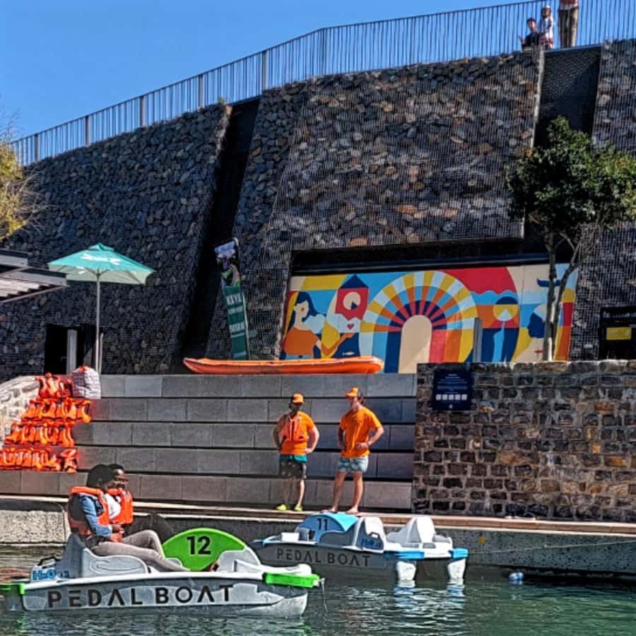 Pedal Boat Ride V&A Waterfront - Cape Town - Finding the communal launch site by the V&A water edge