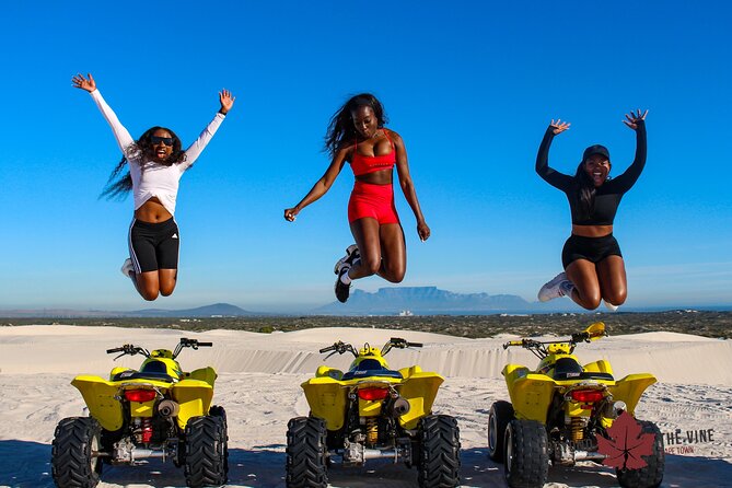 Quad bike in the Atlantis sand dunes Cape Town - Table Mountain views from the crest, and why that timing is part of the fun