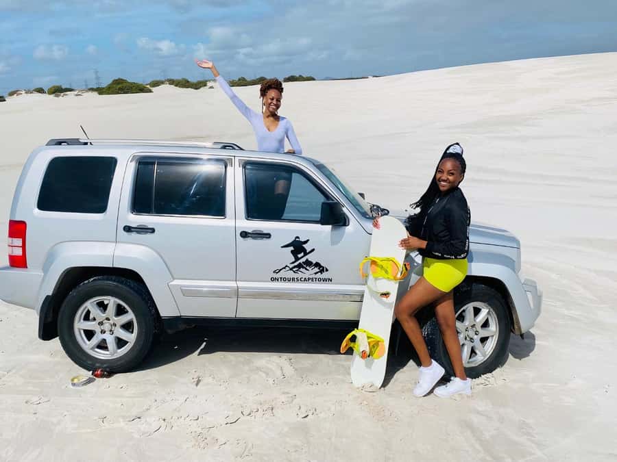 Sandboarding with jeep - drive uphill - Atlantis Dunes in the Western Cape: why this sandboarding feels special