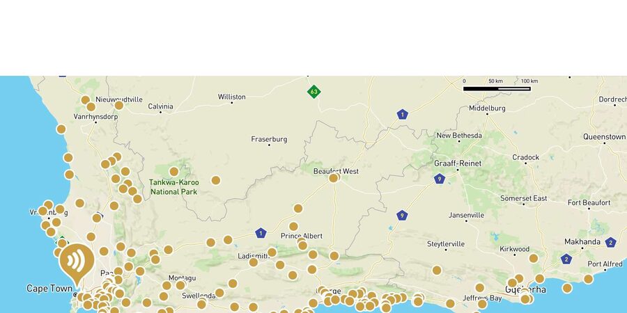 South Africa: Audioguide App for Garden Route & Western Cape - Cape Town surroundings and the learning bridge to the coast