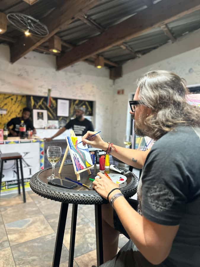 Soweto: Sip & Paint Walking Tour & Take Home a Canvas - The Sip and Paint Session at the Shop: No Skills Needed, Real Technique
