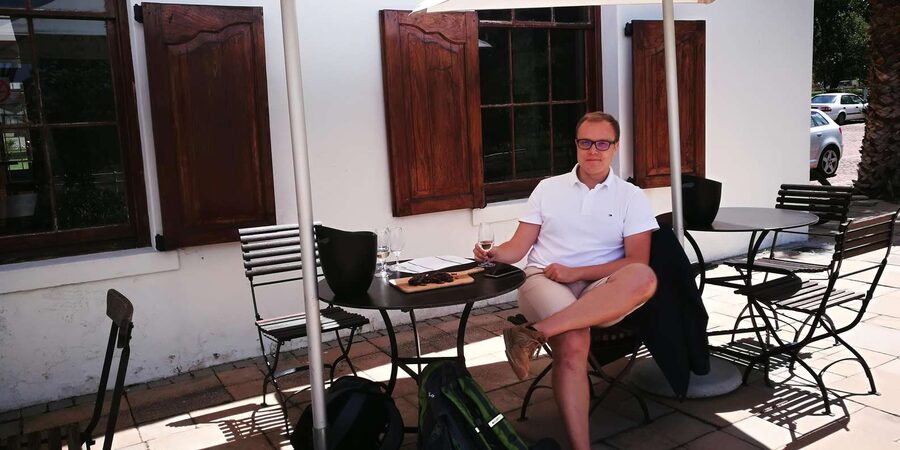Stellenbosch: Stellenbosch E-Bike & Wine Tour (Shared Tour) - Winery stop 2, comparing a modern cellar feel with the valley